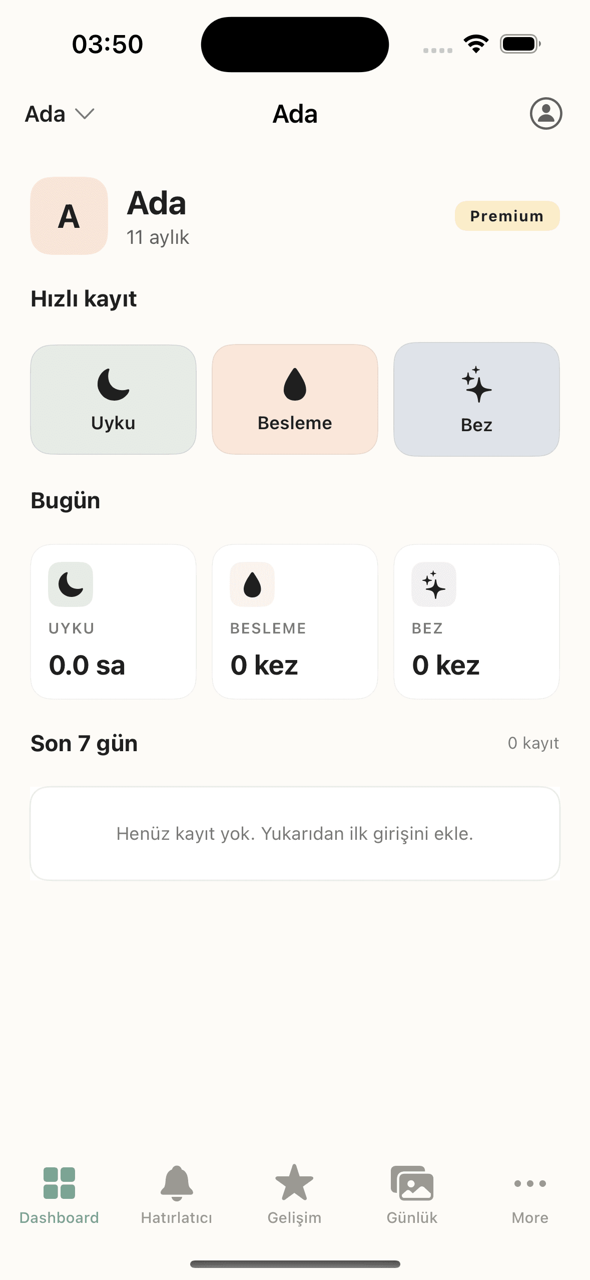 BebeRehber iOS — Native SwiftUI dashboard